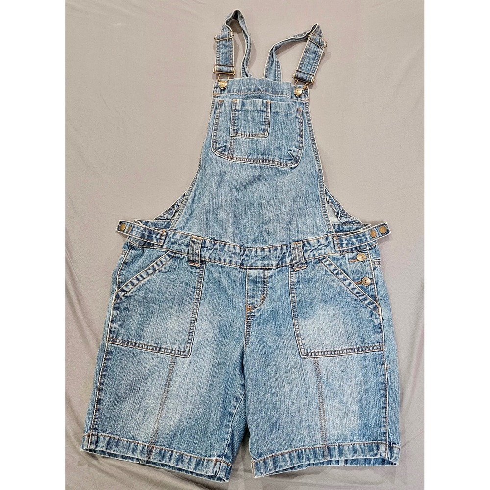 Announcements Denim Shortalls Maternity Medium 8/10 Blue Adjustable